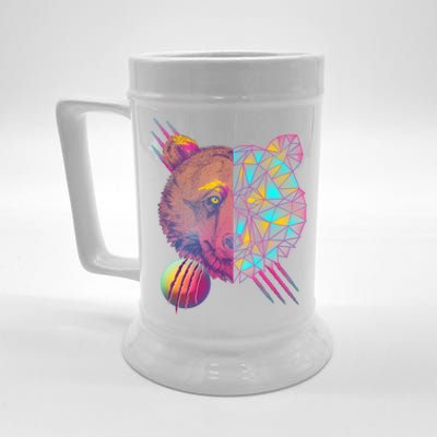 Retro Polygon Bear Vintage 80's Beer Stein