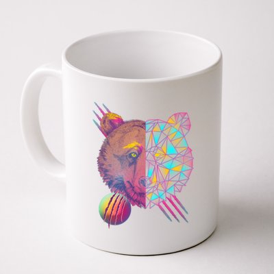 Retro Polygon Bear Vintage 80's Coffee Mug