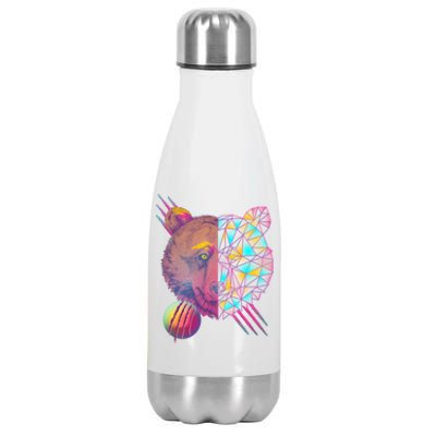 Retro Polygon Bear Vintage 80's Stainless Steel Insulated Water Bottle