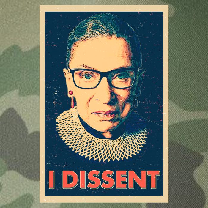 Retro Poster Ruth Bader Ginsburg I Dissent RBG Legacy Tie Dye Trucker Hat