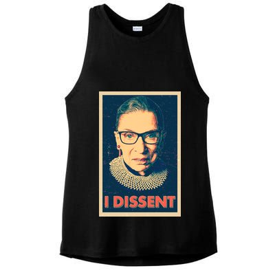Retro Poster Ruth Bader Ginsburg I Dissent RBG Ladies PosiCharge Tri-Blend Wicking Tank