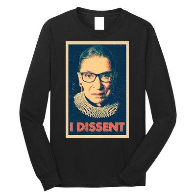 Retro Poster Ruth Bader Ginsburg I Dissent RBG Long Sleeve Shirt