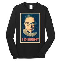 Retro Poster Ruth Bader Ginsburg I Dissent RBG Long Sleeve Shirt