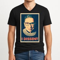 Retro Poster Ruth Bader Ginsburg I Dissent RBG V-Neck T-Shirt