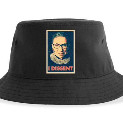 Retro Poster Ruth Bader Ginsburg I Dissent RBG Sustainable Bucket Hat