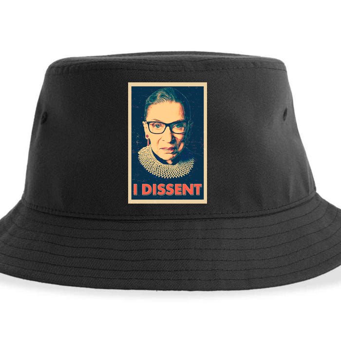 Retro Poster Ruth Bader Ginsburg I Dissent RBG Sustainable Bucket Hat