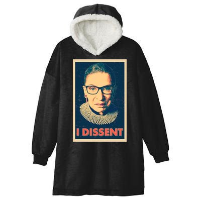 Retro Poster Ruth Bader Ginsburg I Dissent RBG Hooded Wearable Blanket