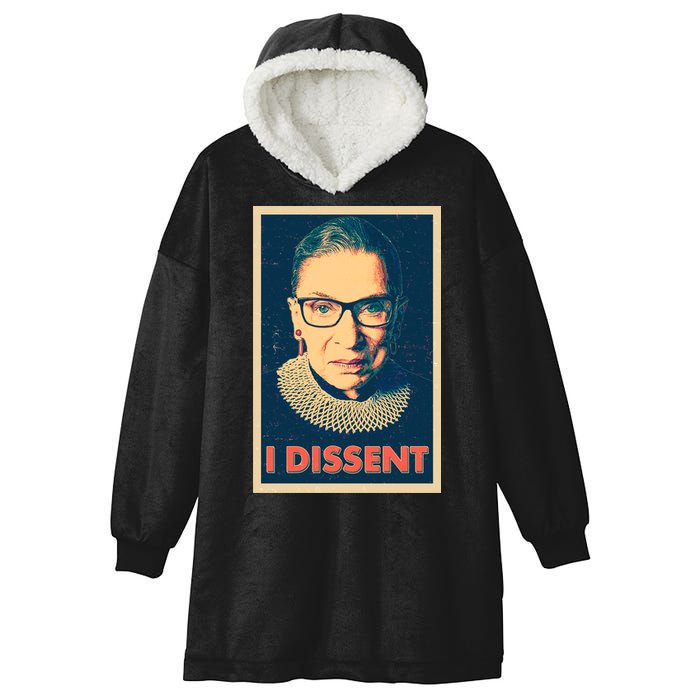 Retro Poster Ruth Bader Ginsburg I Dissent RBG Hooded Wearable Blanket