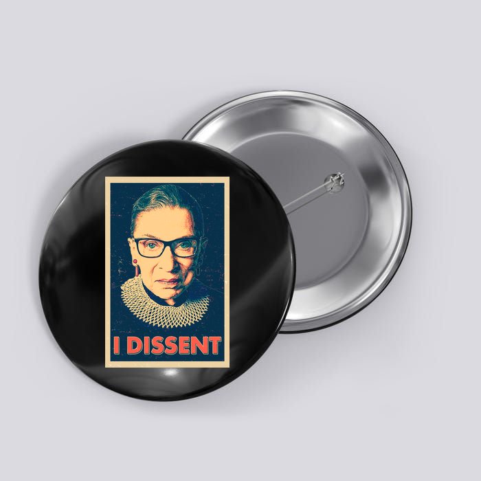Retro Poster Ruth Bader Ginsburg I Dissent RBG Button