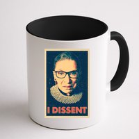 Retro Poster Ruth Bader Ginsburg I Dissent RBG Mug
