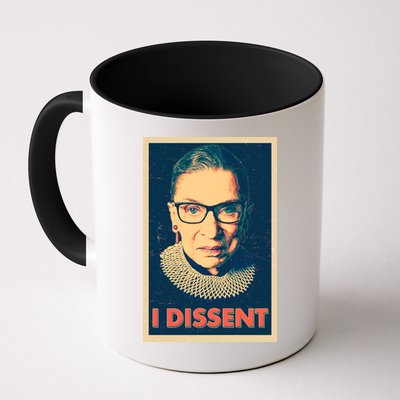 Retro Poster Ruth Bader Ginsburg I Dissent RBG Mug