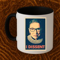 Retro Poster Ruth Bader Ginsburg I Dissent RBG Mug