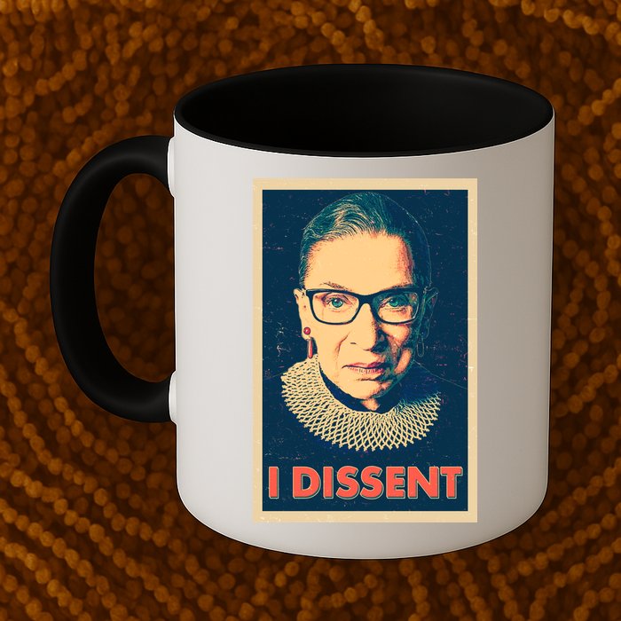 Retro Poster Ruth Bader Ginsburg I Dissent RBG Mug