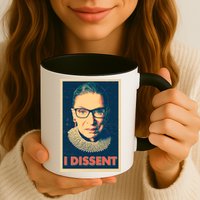 Retro Poster Ruth Bader Ginsburg I Dissent RBG Mug