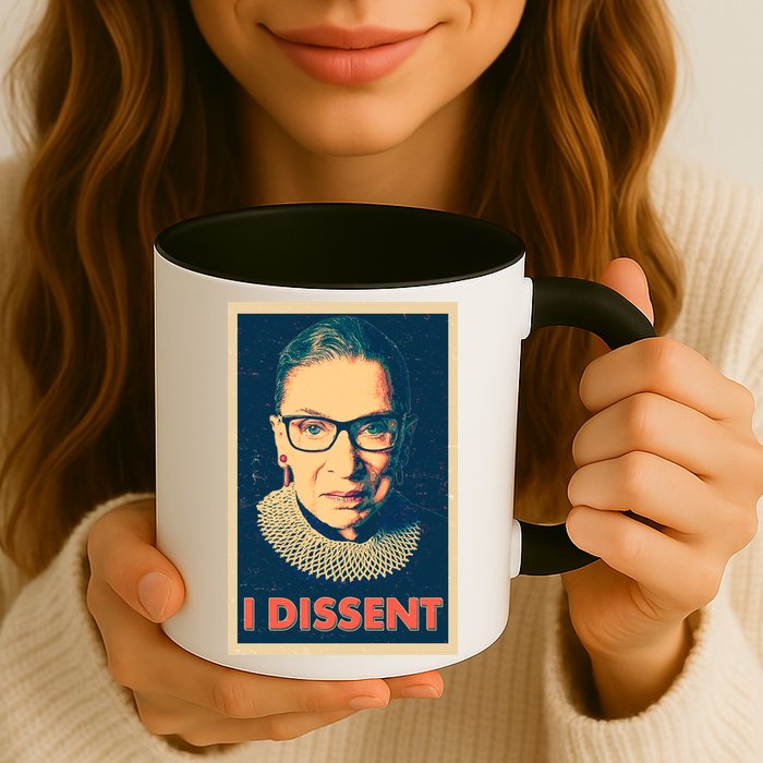Retro Poster Ruth Bader Ginsburg I Dissent RBG Mug
