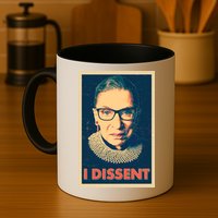 Retro Poster Ruth Bader Ginsburg I Dissent RBG Mug