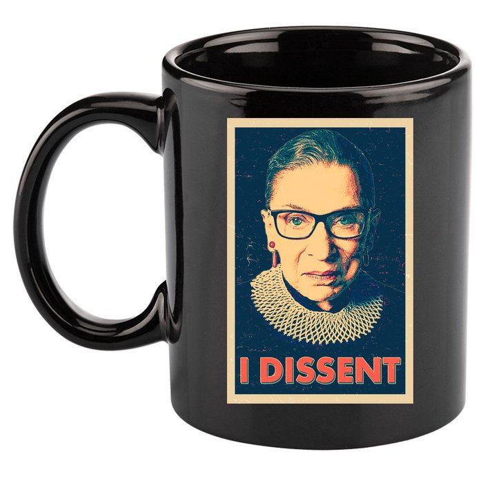 Retro Poster Ruth Bader Ginsburg I Dissent RBG 11oz C Handle Ceramic Mug