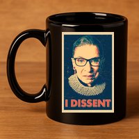 Retro Poster Ruth Bader Ginsburg I Dissent RBG 11oz C Handle Ceramic Mug