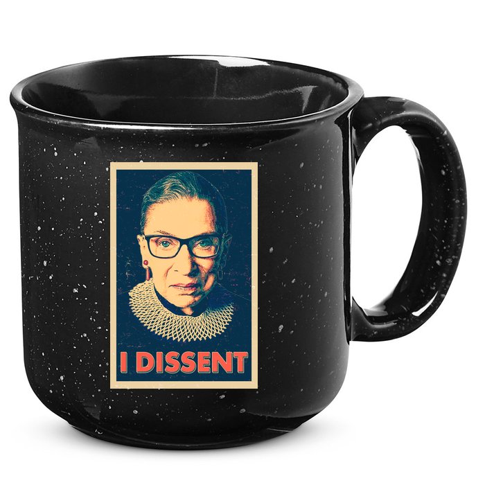 Retro Poster Ruth Bader Ginsburg I Dissent RBG 15oz Campfire Ceramic Mug