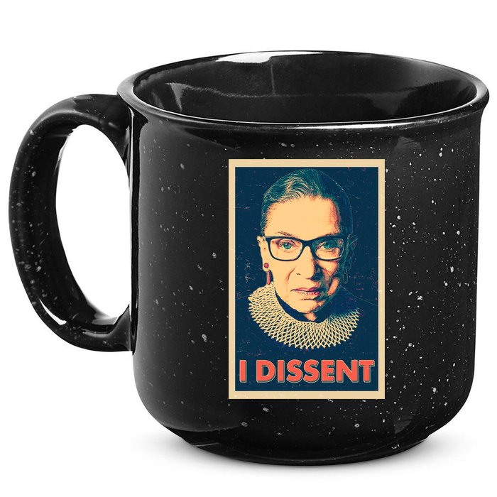 Retro Poster Ruth Bader Ginsburg I Dissent RBG 15oz Campfire Ceramic Mug