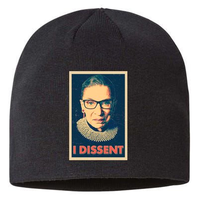 Retro Poster Ruth Bader Ginsburg I Dissent RBG Sustainable Beanie