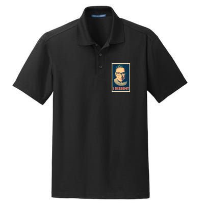 Retro Poster Ruth Bader Ginsburg I Dissent RBG Dry Zone Grid Polo