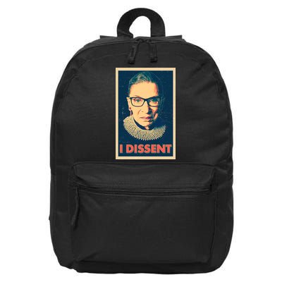 Retro Poster Ruth Bader Ginsburg I Dissent RBG 16 in Basic Backpack