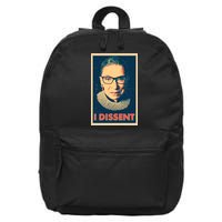 Retro Poster Ruth Bader Ginsburg I Dissent RBG 16 in Basic Backpack