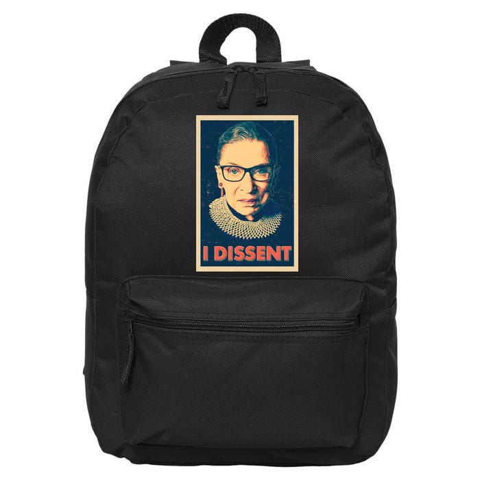 Retro Poster Ruth Bader Ginsburg I Dissent RBG 16 in Basic Backpack
