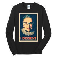 Retro Poster Ruth Bader Ginsburg I Dissent RBG Tall Long Sleeve T-Shirt