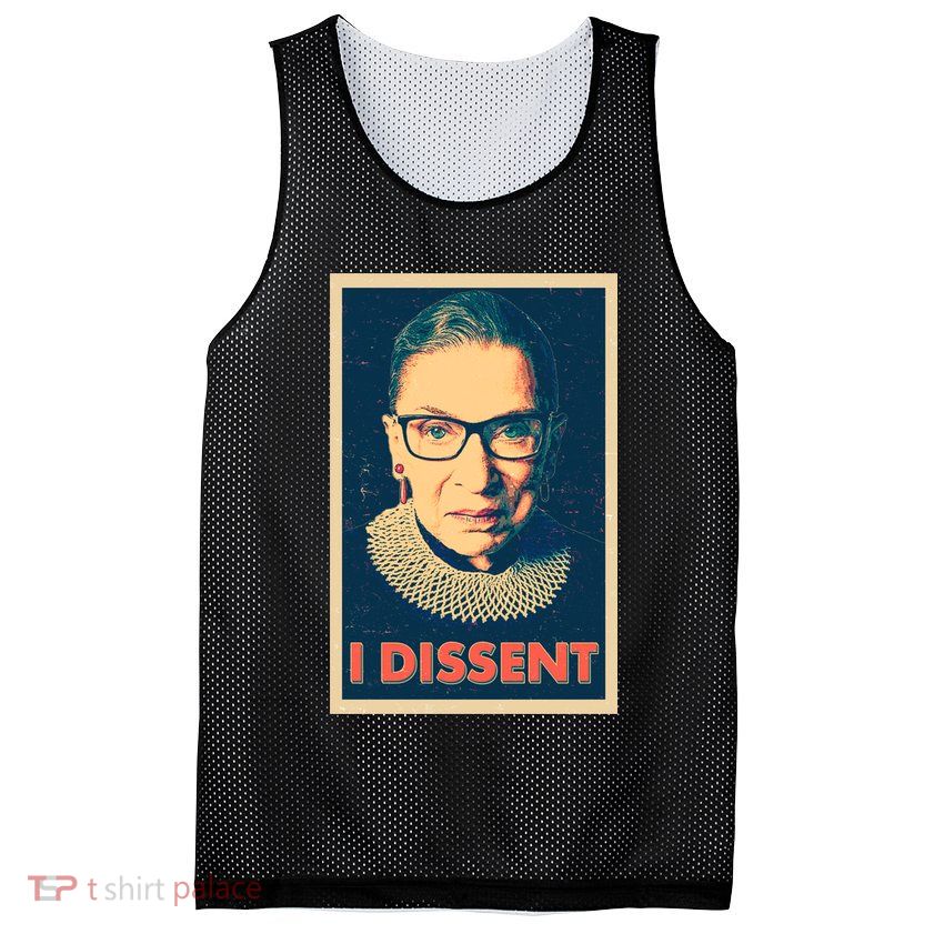 Retro Poster Ruth Bader Ginsburg I Dissent RBG Mesh Reversible Basketball Jersey Tank