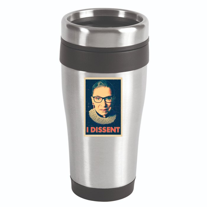 Retro Poster Ruth Bader Ginsburg I Dissent RBG 16oz Travel Tumbler