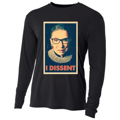 Retro Poster Ruth Bader Ginsburg I Dissent RBG Cooling Performance Long Sleeve Crew