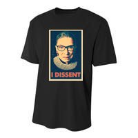 Retro Poster Ruth Bader Ginsburg I Dissent RBG Youth Performance Sprint T-Shirt