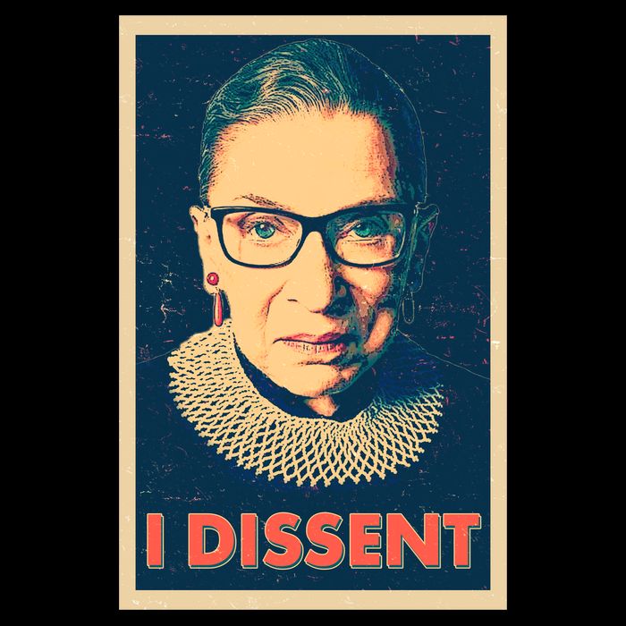 Retro Poster Ruth Bader Ginsburg I Dissent RBG Poster