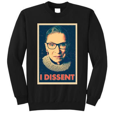 Retro Poster Ruth Bader Ginsburg I Dissent RBG Tall Sweatshirt