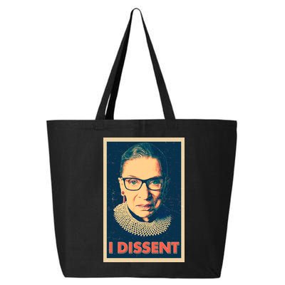 Retro Poster Ruth Bader Ginsburg I Dissent RBG 25L Jumbo Tote