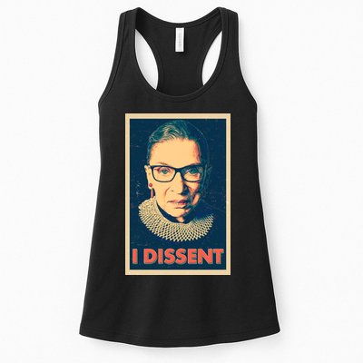 Retro Poster Ruth Bader Ginsburg I Dissent RBG Womens Tank Top