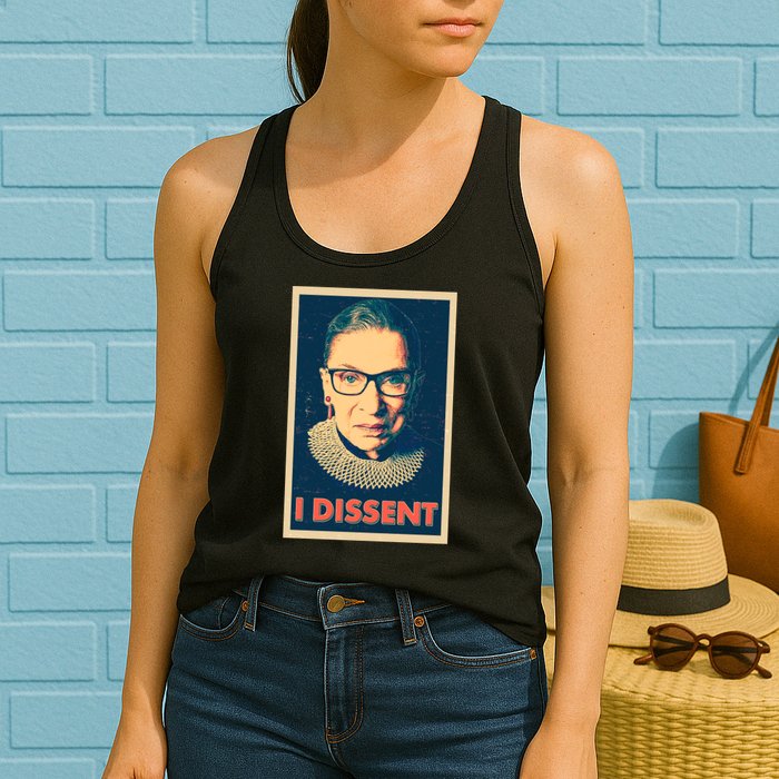 Retro Poster Ruth Bader Ginsburg I Dissent RBG Womens Tank Top
