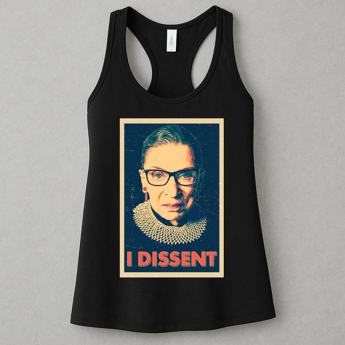 Retro Poster Ruth Bader Ginsburg I Dissent RBG Womens Tank Top