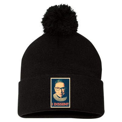 Retro Poster Ruth Bader Ginsburg I Dissent RBG Pom Pom 12in Knit Beanie