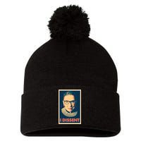 Retro Poster Ruth Bader Ginsburg I Dissent RBG Pom Pom 12in Knit Beanie