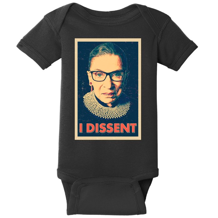 Retro Poster Ruth Bader Ginsburg I Dissent RBG Baby Bodysuit