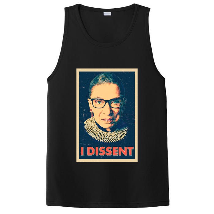 Retro Poster Ruth Bader Ginsburg I Dissent RBG PosiCharge Competitor Tank