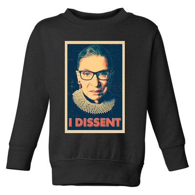 Retro Poster Ruth Bader Ginsburg I Dissent RBG Toddler Sweatshirt