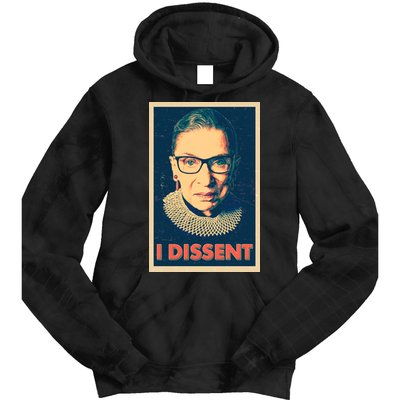 Retro Poster Ruth Bader Ginsburg I Dissent RBG Tie Dye Hoodie