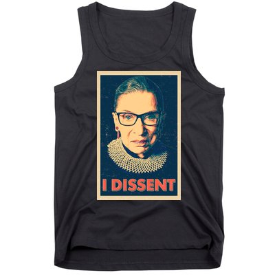 Retro Poster Ruth Bader Ginsburg I Dissent RBG Tank Top
