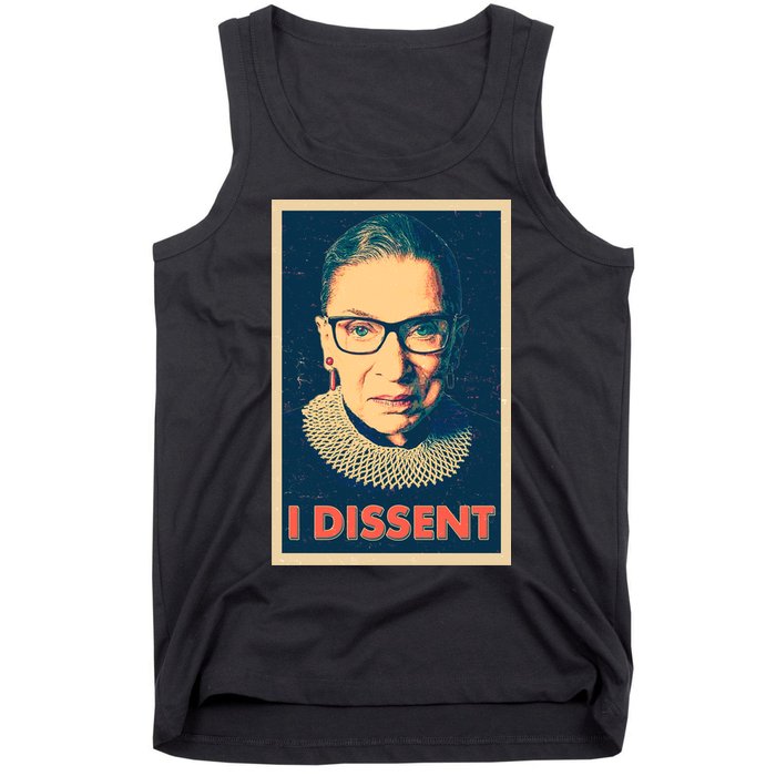 Retro Poster Ruth Bader Ginsburg I Dissent RBG Tank Top