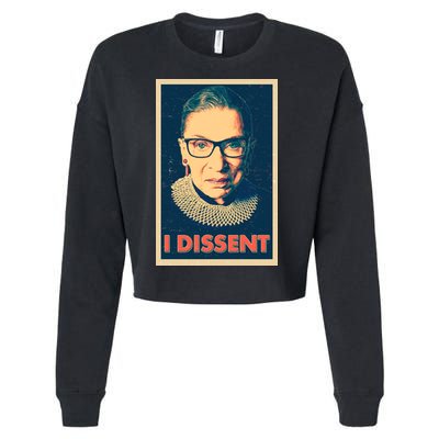 Retro Poster Ruth Bader Ginsburg I Dissent RBG Cropped Pullover Crew