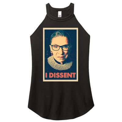 Retro Poster Ruth Bader Ginsburg I Dissent RBG Women's Perfect Tri Rocker Tank